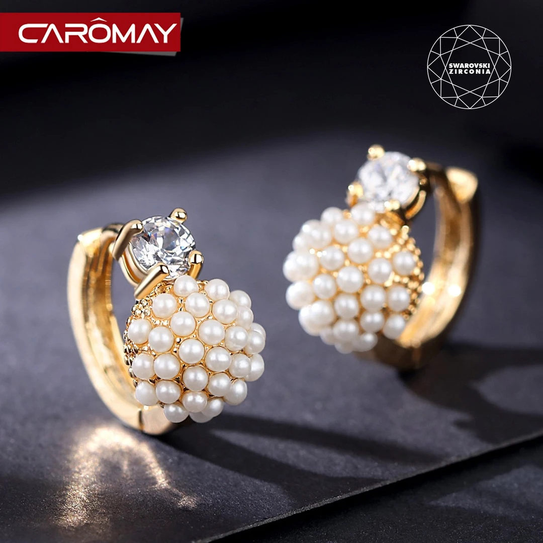 铜合金仿珍珠耳饰 轻奢时尚百搭设计感耳扣女气质耳饰E5901