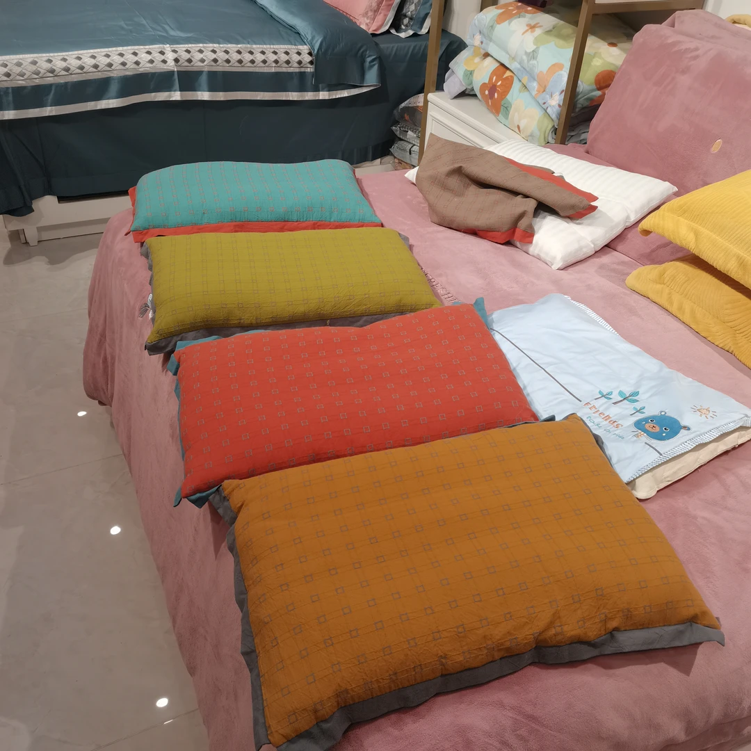 壹家床品 全棉 双层纱 枕头 青少年款 枕头枕芯