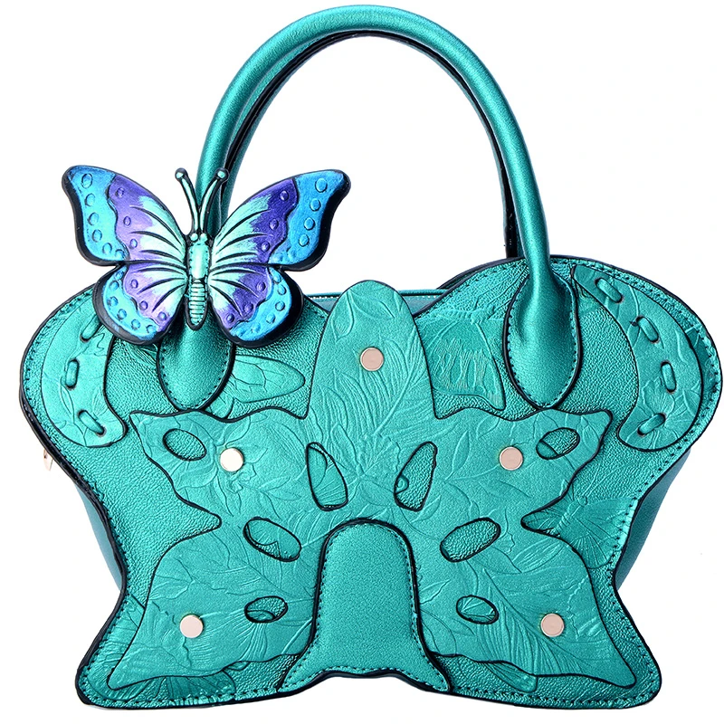 翘朵包包2025新款潮韩版斜挎包彩绘蝴蝶单肩包复古手提民族风女包