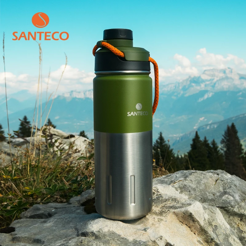 SANTECO/圣迪谷 高端保温杯大容量便携运动户外露营500ml保冷杯