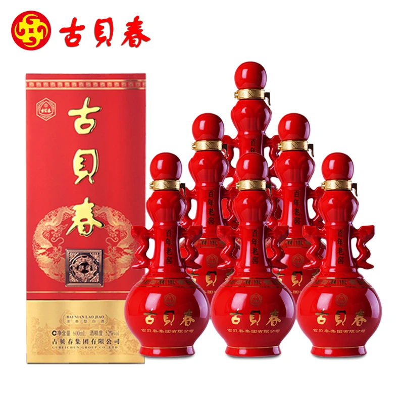 古贝春浓香型高度白酒百年老窖600ml*6瓶纯粮食优级52度600ml*6瓶
