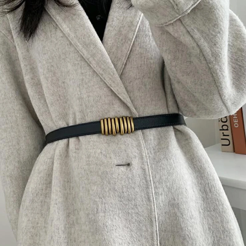 真皮毛毛虫对扣女腰带女装饰百搭ins腰封配裙子韩版束腰潮（xx）
