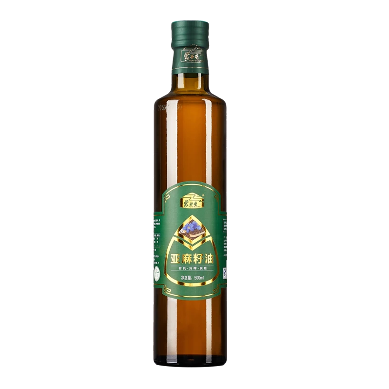 蒙谷香有机冷榨亚麻籽油500ml 亚麻酸含量61.8%低温避光双十一