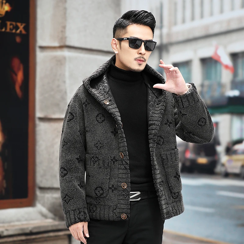 海宁颗粒绒冬季外套时尚精品男装工厂直销烫花工艺休闲百搭保暖