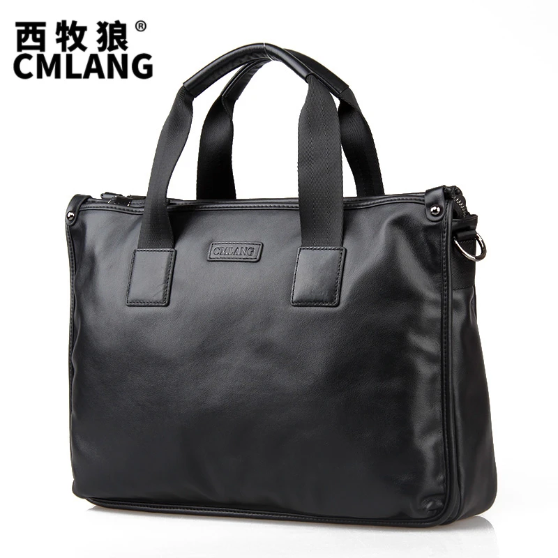 男士手提包 公文包男商务休闲男包真皮包包横款电脑包通勤高档包