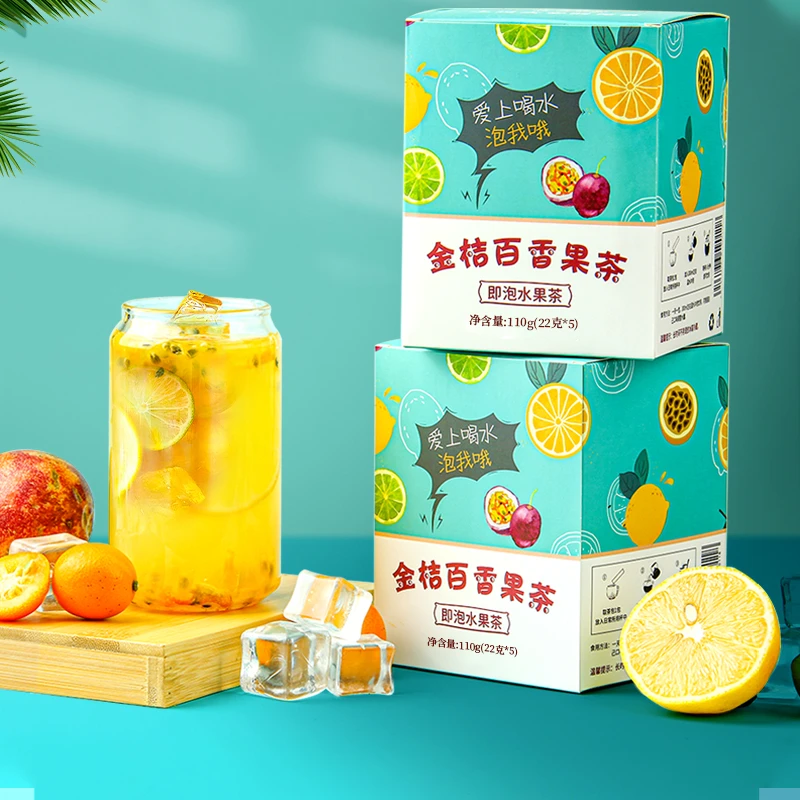 杏林草堂 金桔柠檬百香果茶蜂蜜冻干柠檬片水果茶冷泡茶110g/盒
