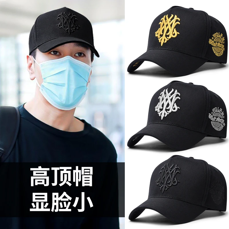 显脸小高顶帽子男春夏大头围韩版潮时尚棒球帽男大脸圆脸鸭舌帽