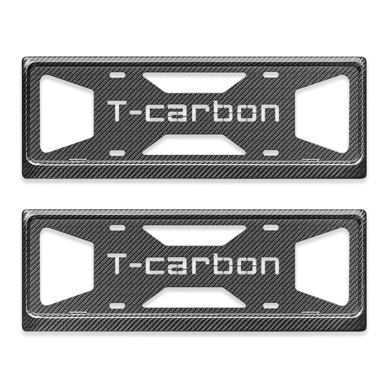 T-carbon 汽车车牌架框 新交规新能源汽车碳纤维车牌照框车牌架