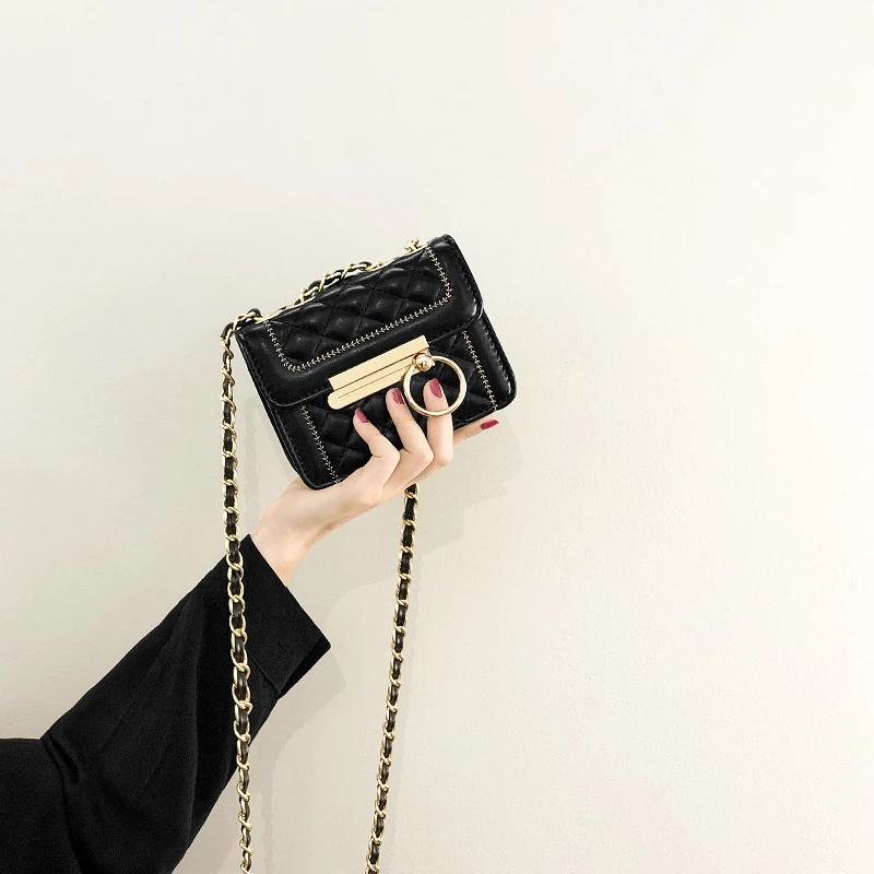 高级感小包包女2025新款潮春夏百搭小众设计斜挎包菱格链条迷你包