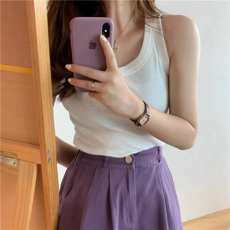 可内搭可单穿螺纹无袖百搭显瘦背心T恤女