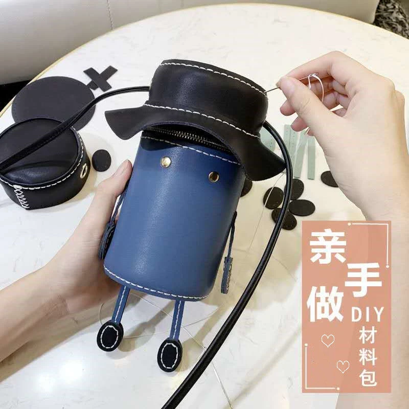diy手工包自做礼物编织包包材料包自制作2020新款女斜挎小人包潮