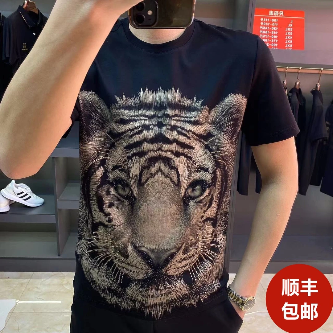 2025夏季新款高品质轻奢短袖T恤男虎头6001
