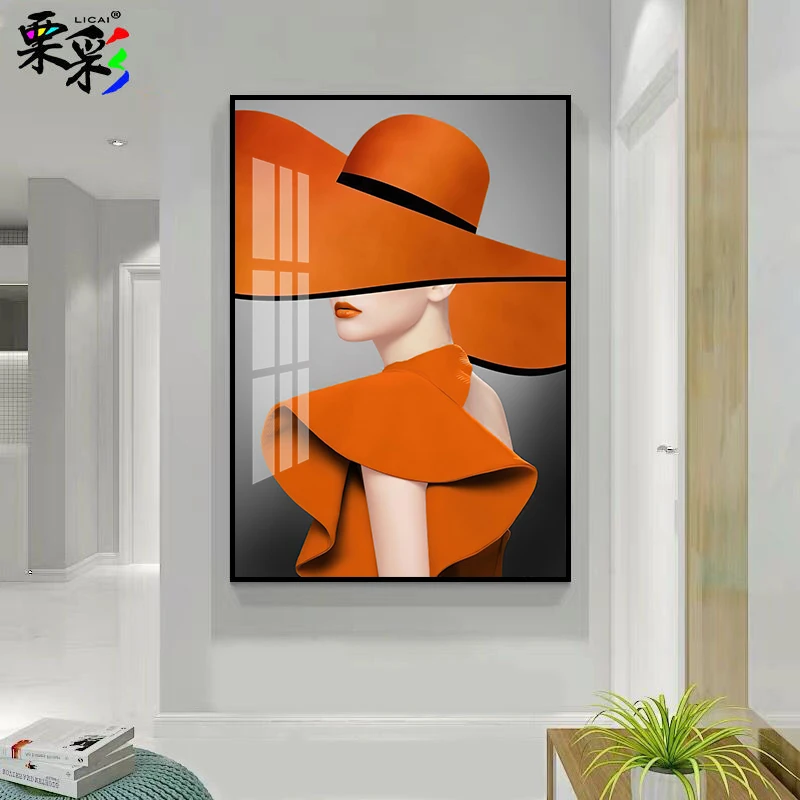 客厅装饰画玄关走廊人物艺术挂画摩登美女北欧轻奢卧室单幅墙壁画