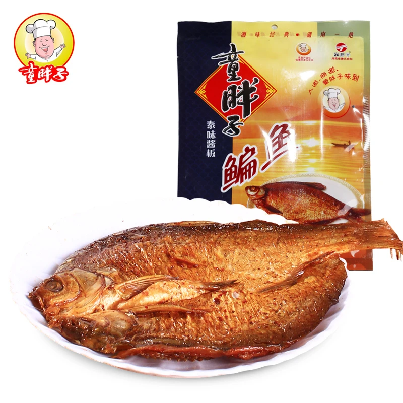童胖子酱板鱼整条装湖南特产即食零食198克