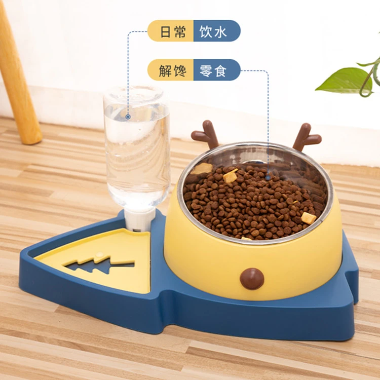 狗碗猫碗双碗食盆保护颈椎自动饮水碗防打翻猫粮饭盆猫咪宠物用品