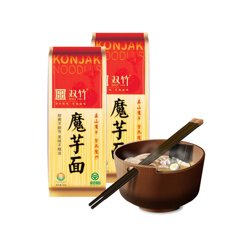 双竹 竹溪高山魔芋面条绿色食品挂面单袋 600g/袋