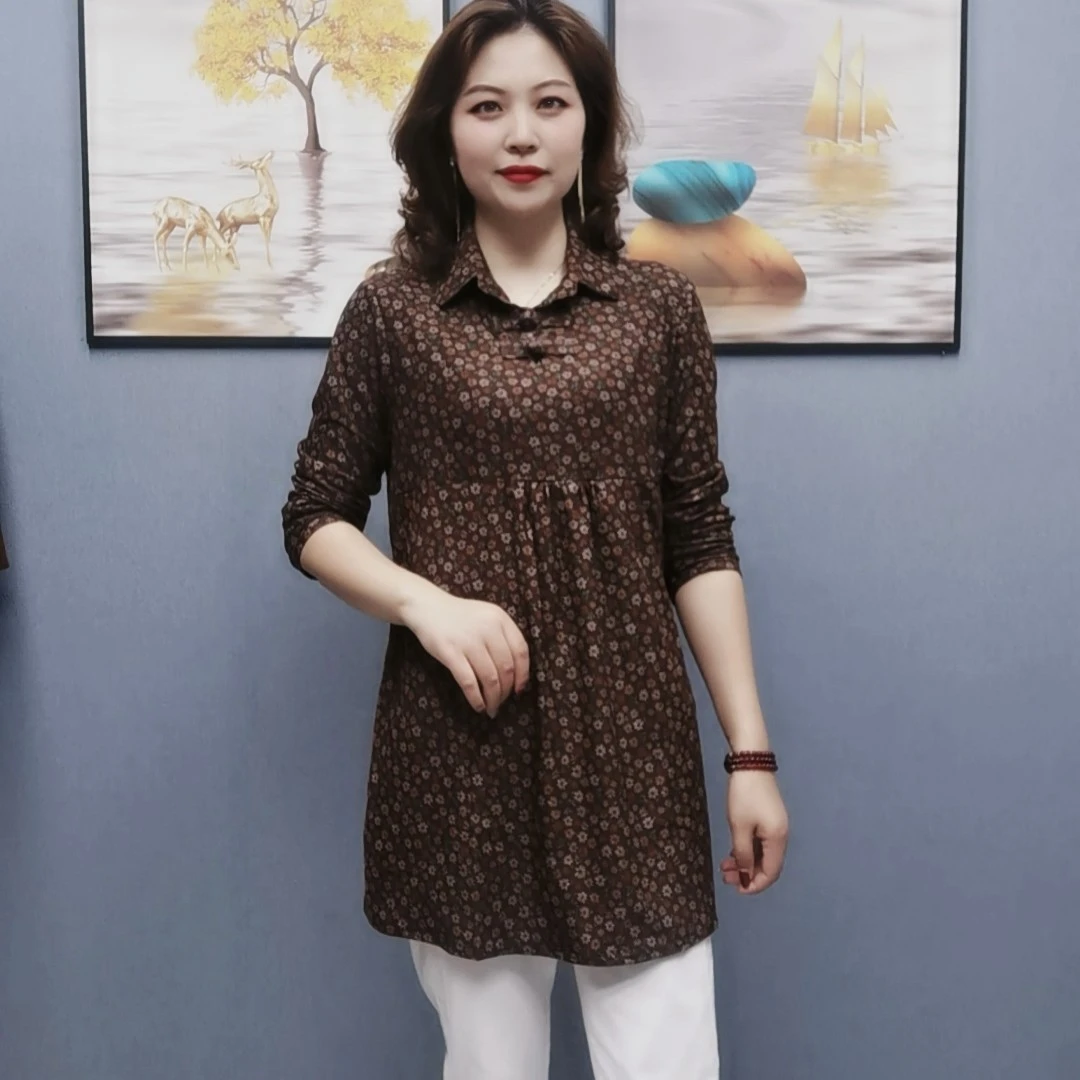高品质！2022秋冬新款长袖T恤女时尚洋气显瘦大码弹力打底衫女