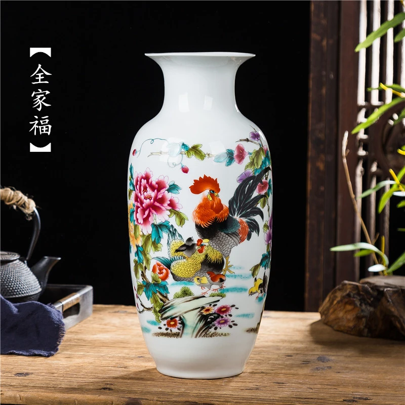 冬瓜瓶德镇陶瓷器花瓶新中式客厅酒柜