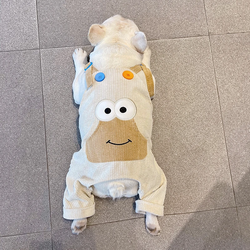 宠物狗狗法斗巴哥斗牛犬衣服秋冬款保暖四脚衣搞笑可爱比熊背带裤